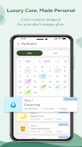 CraftMySkin app routine calendar and skincare steps